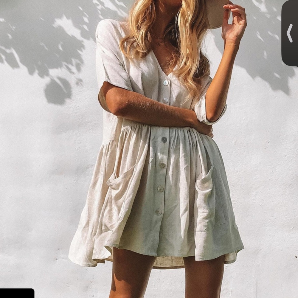 Linen boho dress